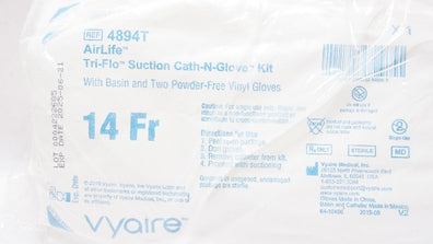 Vyaire 4894T AirLife Tri-Flo Suction Cath-N-Glove Kit 14Fr